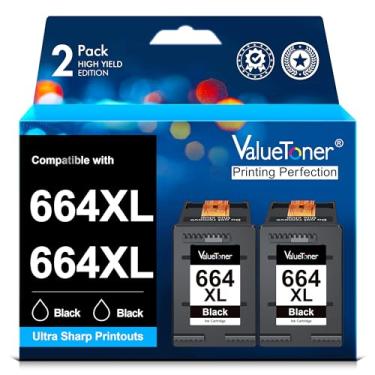 Imagem de Valuetoner Cartuchos de Tinta para HP 664 664XL 664 XL Compatível com HP DeskJet Ink Advantage 1115 1118 2675 3635 3638 3775 3776 3785 3835 3836 4535 5075 5085 5278 (2 Preto)