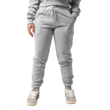 Imagem de Calça Moletom Feminina Jogger Flanelada  - Techmalhas, Cinza, G1