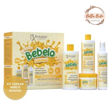 Imagem de Kit capilar bebelo banana c/ 4 itens e cheirinho de chiclete  bio inst