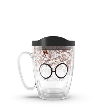 Imagem de Tervis Feito nos EUA Harry Potter de parede dupla - copo com isolamento de óculos e cicatrizes mantém as bebidas frias e quentes, caneca de 473 ml, clássica