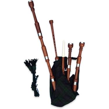 Imagem de McWilliams Gaita de fole, gaita de fole tradicional escocesa para iniciantes adultos com acessórios completos (Brown P BlackWatch)