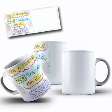 Imagem de Caneca de Porcelana Personalizada Aniversário Com Frases Engraçadas e Divertidas (Que a felicidade faça morada em teu sorriso)