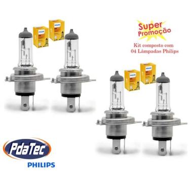 Imagem de Kit 04 unidades Lâmpadas Farol Auto / Baixo Philips H4 12342C1