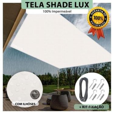 Imagem de Tela Lona Branca 6.5x4 M Impermeável Shade Lux + Kit - Cikala