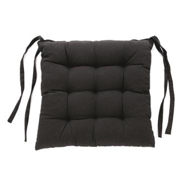 Imagem de Almofada De Cadeira Futton Com Amarração 40x40cm - Hedrons, Preto