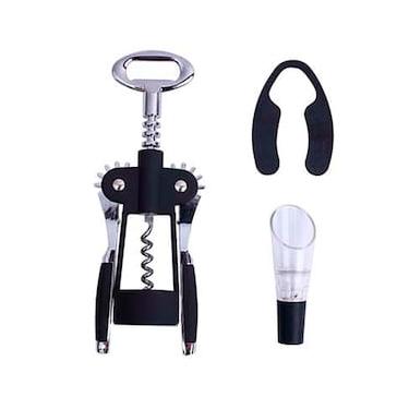 Imagem de Conjunto 3 Peças para Vinho Dynasty com Saca Rolha, Corta Lacre e Aerador - Preto