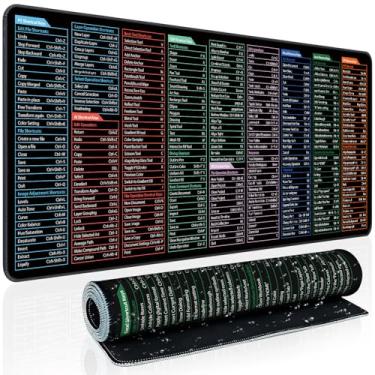Imagem de Mouse pad de atalho de teclado, Office/Excel/Word/PPT Shortcuts, teclado antiderrapante super grande com padrões de teclas de atalho transparentes (80 x 30 cm)