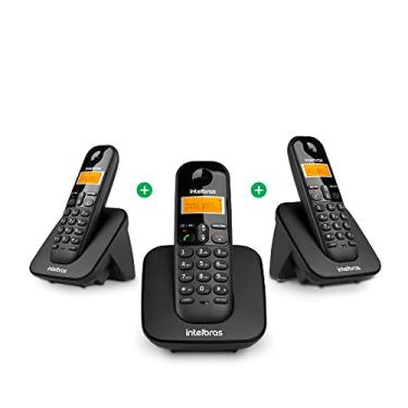 Imagem de Telefone Sem Fio Digital com Dois Ramais Adicionais TS 3113 Preto Intelbras