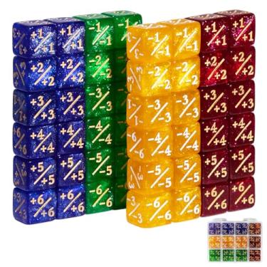 Imagem de SIXPOINTS 48Pcs 12mm MTG Counter Dice Plus 1 Life Counters +1/+1 Tokens 4 Color 6 Sided Dice Set with Case for Magic The Gathering, MTG, TCG, Card Games Accessories (Blue &Yellow &Red &Green)