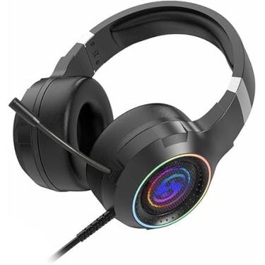 Imagem de Headset Gamer Fone De Ouvido Headphone Led Rgb Microfone Para Pc 7.1 Ajustavel Preto Bk-e1