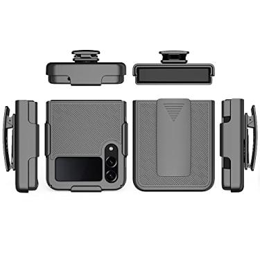 Imagem de HIDAHE Capa coldre para Samsung Z Flip 4 5G, Combo Shell & Coldre Slim Shell para homens com suporte integrado + clipe de cinto giratório coldre protetor para Samsung Z Flip 4 versão 2022, preta