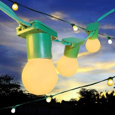 Imagem de Varal Luzes Até 25 metros a Cada 50cm Preto Lamp Leitosa 15w Area Externa Gambiarra Casamento Jardim (Verde - 220V, 10 Metros)