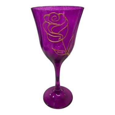 Imagem de Taça Pomba Gira Lírio Rosa Roxa Super Luxo - Vidro 300 ml - Lua Místic