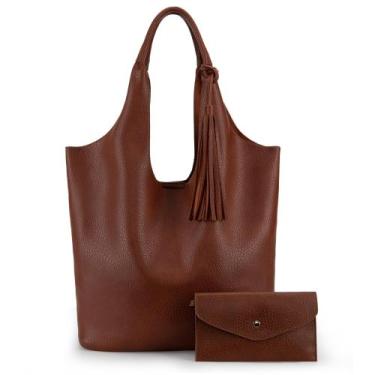 Imagem de Conjunto de bolsas de material vegano Montana West Hobo com borla, 2 p