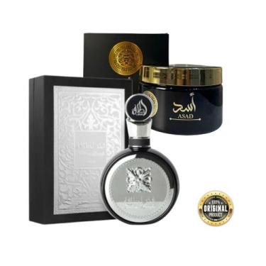 Imagem de Perfume Arabe Fakhar Black Lattafa 100ml com Creme Asad Isabelle.la.Be