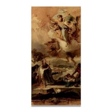 Imagem de Freed from the plague Giovanni Battista Tiepolo Impressão em tela – Obra-prima rococó barroca, pintura escolar de Veneza, pintura a óleo decorativa para galeria doméstica 50 x 100 cm