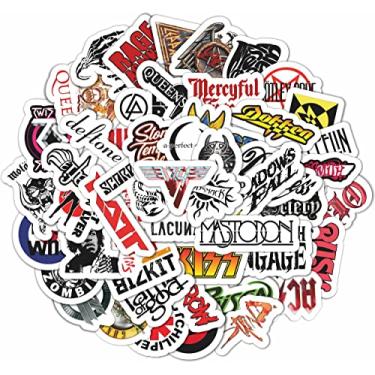 Imagem de BulbaCraft 100Pcs Classic Rock Stickers, Rock and Roll Stickers, Rockabilly Band Decals, Classic Rockabilly Gifts, Waterproof Decals, Guitar Emblems, Music Emblems, Gifts for Women & Men