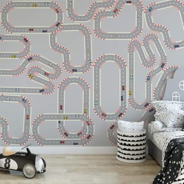 Imagem de Papel de Parede Quarto Menino Pista de Corrida Painel 9m²