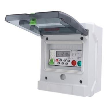 Imagem de Distribuição Caixa de Proteção, 32A Tempo Elétrica Programável Temporizador Digital Caixa Elétrica e Tampa Transparente Caixa de Distribuição Impermeável para Disjuntor