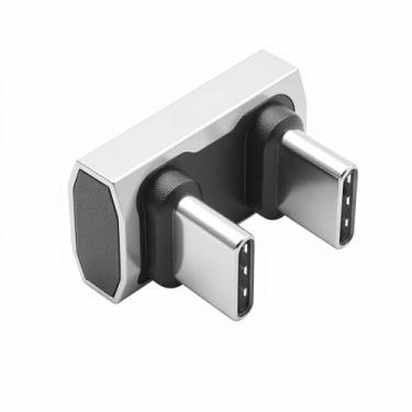 Imagem de Duttek Adaptador USB C para USB C de 180 graus 240W PD, dados de 40 Gbps e vídeo 8K, adaptador USB 4.0 tipo C macho para macho para Steam Deck/Switch, laptop, tablet, telefone, pacote com 1