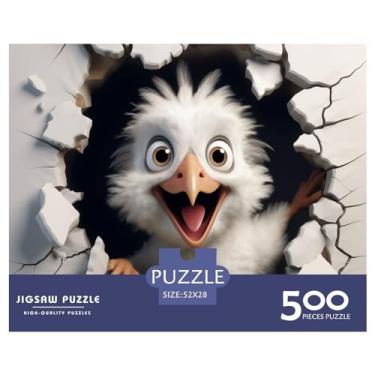 Imagem de Quebra-cabeça de pássaros para adultos divertido 500 peças decoração animal 3D brinquedo alívio do estresse brinquedo educativo jogo intelectual relaxamento e inteligência 500 peças (52 x 38 cm)