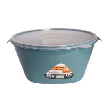 Imagem de Pote Conserv Redondo 8 Litros Vasilha Saladeira Com Tampa - Plasmont, 