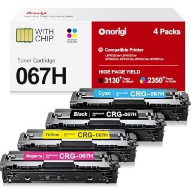 Imagem de Onorigi Conjunto De Cartuchos De Toner 067H Mf656Cdw Compatível Com Canon 067H 067 Toner Para Impressora Canon Imageclass Lbp632Cdw Mf653Cdw Lbp633Cdw Mf654Cdw Alto Rendimento (067H, Pacote Com 4)