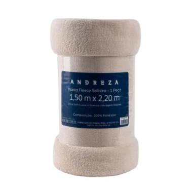 Imagem de Cobertor Solteiro Fleece Microfibra Liso Andreza Cor Marfim - Andreza 