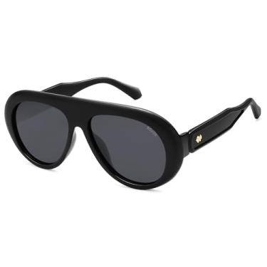 Imagem de SOJOS Óculos de sol aviador polarizados grandes e modernos, femininos, masculinos, retrô, vintage, estilo anos 70, proteção UV, SJ2390, Preto/cinza, X-Large