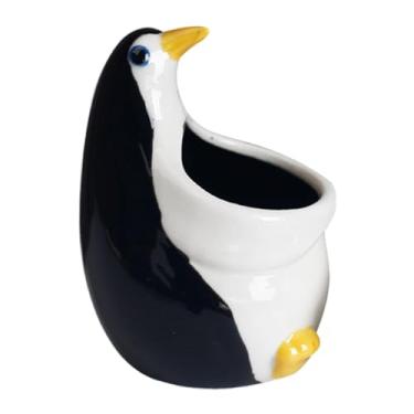 Imagem de Bothyi Vaso de cerâmica para decoração de mesa, moderno, economizador de espaço, vaso de flores, para plantas pequenas, quintal, jardim interno e externo, 7.9 Cm X 11 Cm X 7.4