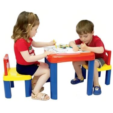 Imagem de Mesa Didática Infantil Com Cadeiras Mesinha Educativa de Atividades para Criança
