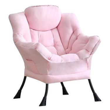 Imagem de LITA Cadeira preguiçosa com otomano, sofá estofado de lazer com acento moderno, cadeira de leitura contemporânea com apoios de braços e um bolso lateral para sala de estar, quarto e espaço pequeno