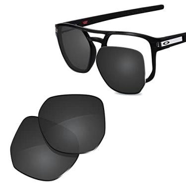 Imagem de Glintbay Lentes de óculos de sol de substituição 100% precisas para Oakley Latch Beta OO9436, Preto avançado polarizado, Small
