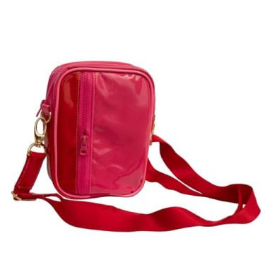 Imagem de Bolsa Raja, Shoulder Bag Transversal Artesanal em Verniz Rosa e Vermelho