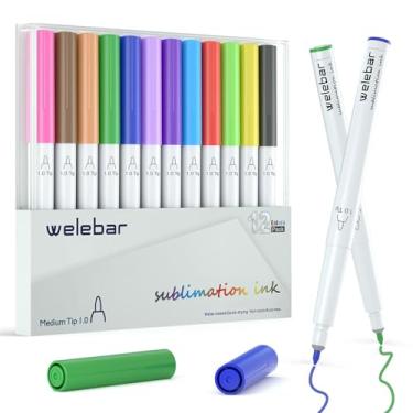 Imagem de Welebar Marcadores de tinta de sublimação compatíveis com Cricut Maker 3/Maker 4/Maker/Explore 3/Explore 4/Air 2/Air, canetas de ponta média infusíveis de ponta 1.0 para camisetas de transferência de