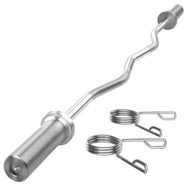 Imagem de Barra W Olímpica Maciça Para Supino Musculação 1,2 Metros Com 2 Prisilhas