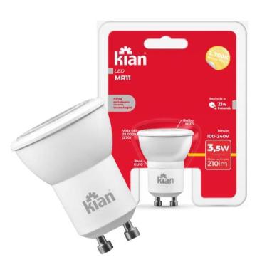 Imagem de Led Dicroica Spot Gu10 Lâmpada Mr11 Quente Spot Redondo 3,5w - kian