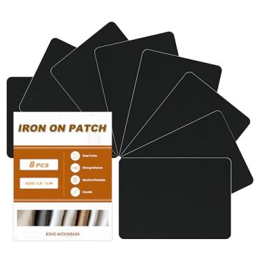 Imagem de Remendos de ferro, 8 peças de remendos de ferro em tela, remendos de tecido para sofá, barraca, roupas, assento, kit de decoração de reparo de tela 9,4 cm por 12,4 cm (9,5 cm x 12,5 cm, preto)