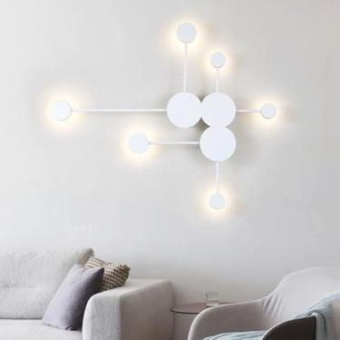 Imagem de GZZBMY Arandelas de parede modernas de LED de metal acrílico para iluminação de parede luminárias de parede nórdicas minimalistas para sala de estar interna quarto corredor decoração de escritório
