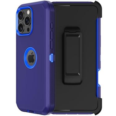 Imagem de RubCase Capa de celular para iPhone 16 Pro, proteção contra quedas de nível militar com suporte de clipe de cinto, protetor de tela x2 suporte resistente à prova de choque para iPhone 16 Pro de 6,3
