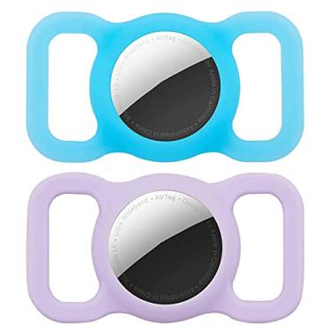 Imagem de Pacote com 2 capas protetoras para coleira de cachorro, suporte de coleira de animal de estimação/cachorro, compatível com Apple Air, loop impermeável para rastreador GPS, leve, macio, antiarranhões