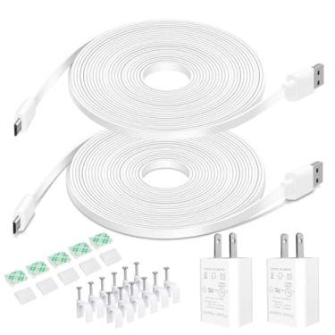 Imagem de DIANMU Cabo De Alimentação 20 Pés Com Adaptador Para Wyze Cam V3/V4/Og/V3 Pro, Blink, Simplisafe, Arlo Essential, Kasa, Extensão À Prova Intempéries, Carregador Segurança, Pacote 2 (Exceto Wyzepan V