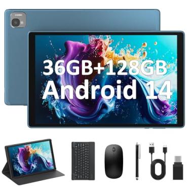 Imagem de Tablets Android 14 mais recentes de 2025, tablet de 10,1 polegadas com 36 GB de RAM, 128 GB de ROM, expansão de 1 TB, bateria de 8000 mAh, câmera de 8 + 13 MP, tela LCD IPS, suporte 5G WiFi/BT5.0/GPS