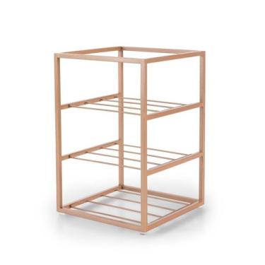 Imagem de Adega Para Vinho em Aço Linha Frame 6 Garrafas 3 Andares - Forma, Dour