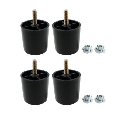Imagem de RLECS 4 peças pernas de sofá de plástico 50 x 50 mm pés redondos para móveis com parafusos de gancho M8 adequados para armário/mesa de centro/poltronas