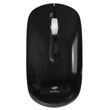 Imagem de Mouse Sem Fio Recarregável M-W80BK 1600 DPI, C3Tech - Preto
