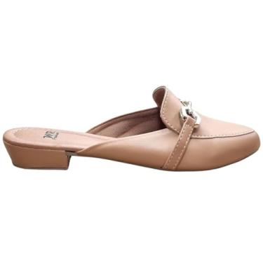 Imagem de Sandália Rasteira Mule Feminino Bico Fino com Detalhe de Metal WR Fashion (Nude, BR, Adulto, Numérico, 40)