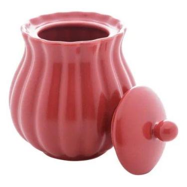 Imagem de Açucareiro de porcelana petala vermelho matt - 10,5 x 8,5cm - Wolff