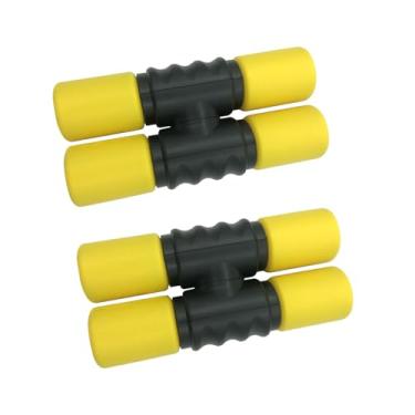 Imagem de TUOREN 2 pares de instrumentos de percussão média de plástico com fileira dupla para bateristas, banda, estúdio de música, acompanhamento (amarelo)