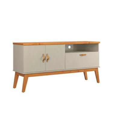 Imagem de Rack Estante Sirius 1.4 3 Portas Off White com Cinamomo - Patrimar Móv